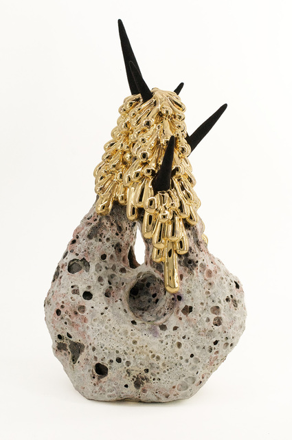 Sasha Koozel Reibstein, ‘The Death of Stars’, 2021, Sculpture, Ceramic, 22 karat gold, flocking, Duane Reed Gallery
