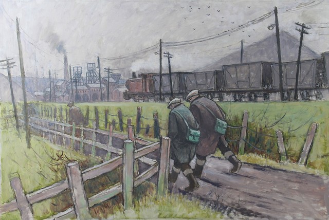 Norman Cornish, ‘Walking to the pit with train’, Castlegate House Gallery