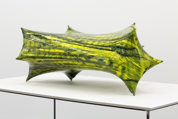 Jean-Luc Moulène, ‘Caisse à Souffle (Moiré machine/main) (Paris, 2017)’, 2017, Sculpture, Epoxy resin and pigment on printed lycra and wood, Galerie Greta Meert