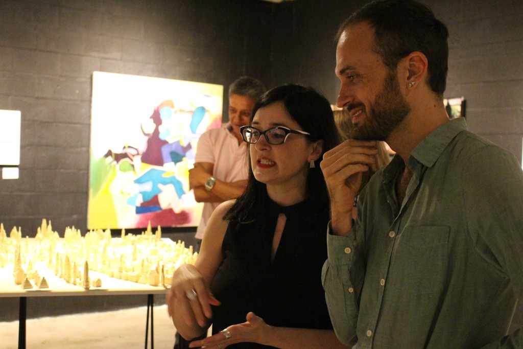 Artist Liene Bosquê with a guest. Artist Liene Bosquê with a guest.