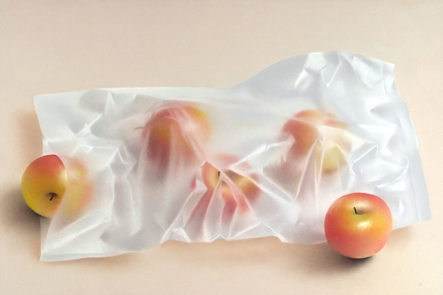 Robert Peterson (1943-2011), ‘RED APPLES WITH PLASTIC SACK’, 2004, Drawing, Collage or other Work on Paper, Pastel on Paper, Jerald Melberg Gallery
