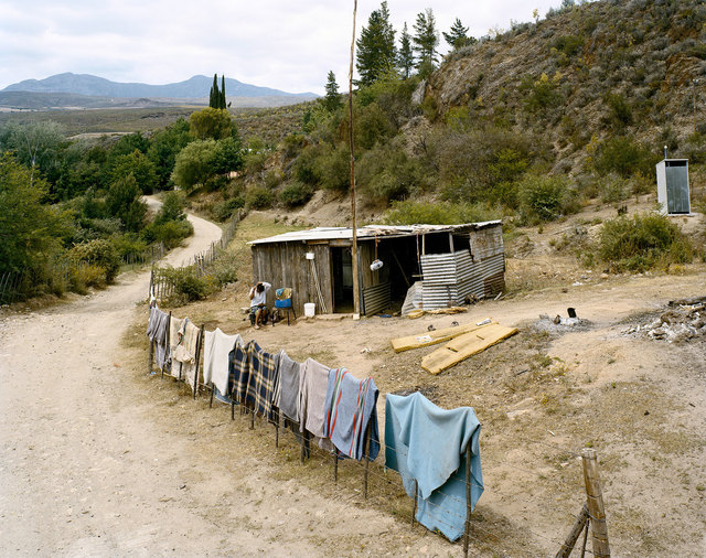 David Goldblatt, ‘Sarie Fink doing her hair, Kleine River, Buffelsdrif, Western Cape’, 2004, Goodman Gallery