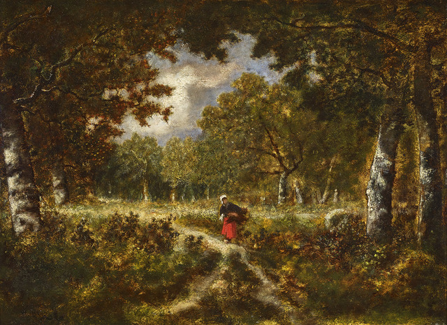 Narcisse-Virgile Diaz de la Peña, ‘Wood Gatherer on a Trail’, ca. 1870, Painting, Oil on panel, Gallery 19C