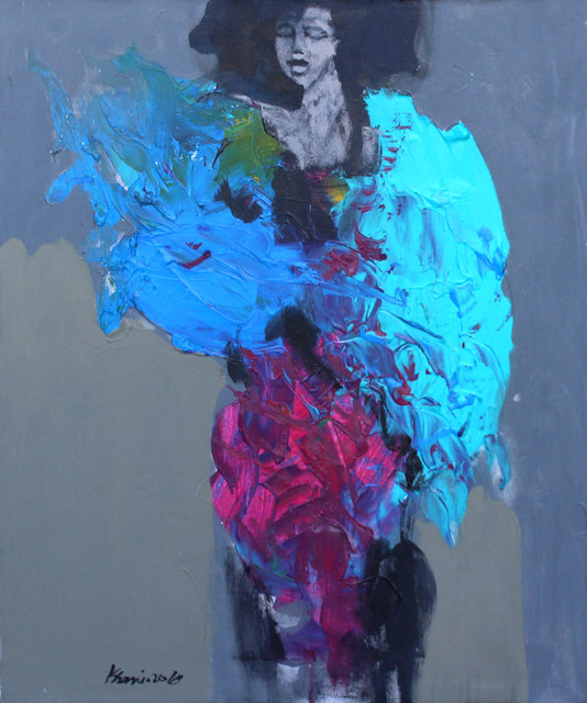 Khalid El-Khani, ‘Lady in Blue’, 2018, Orient Gallery
