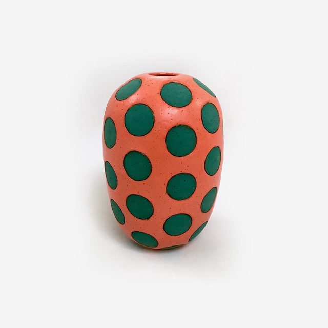 Matthew Ward, ‘Coral and Green Polka Dot Vase’, 2017, Uprise Art
