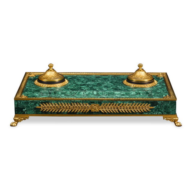 Unknown Artist, ‘RUSSIAN MALACHITE AND BRONZE INKWELL’, ca. 1890, M.S. Rau
