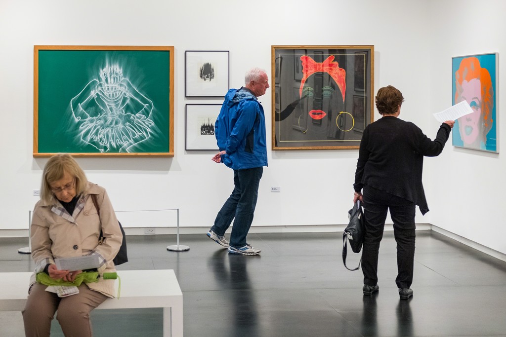 Works by Gary Simmons and Andy Warhol. Works by Gary Simmons and Andy Warhol.