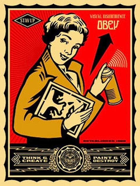 Shepard Fairey (OBEY), ‘Stay Up Girl’, 2004, Gregg Shienbaum Fine Art