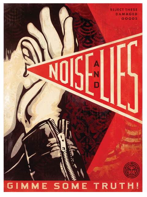 Shepard Fairey (OBEY), ‘Noise and Lies (Red)’, 2018, Galerie Ernst Hilger
