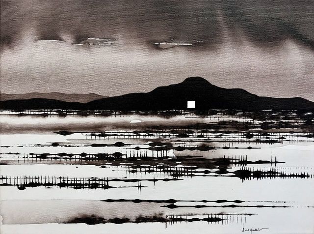 David Middlebrook, ‘Mountain and Desert, Post Rain’, 2018, Painting, Ink on cotton, Art Atrium
