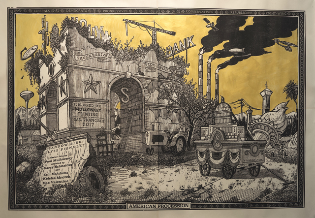 Sandow Birk, ‘American Procession (Central Monument panel) ’, 2017, Koplin Del Rio