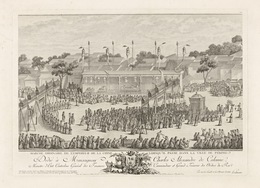 Isidore-Stanislaus-Henri Helman, ‘Marche ordinaire de l'empereur de la Chine lorsqu'il passe dans la ville de... (plate XIX)’, 1783, Engraving, etching, Getty Research Institute