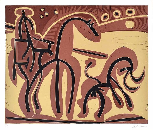 Pablo Picasso, ‘Picador et Taureau (Picador and Bull)’, 1959, Print, Color Linocut, Masterworks Fine Art