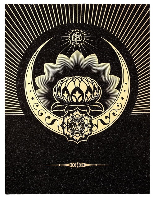 Shepard Fairey, ‘Obey Lotus Crescent (Black & Gold)’, 2013, Paul Stolper Gallery