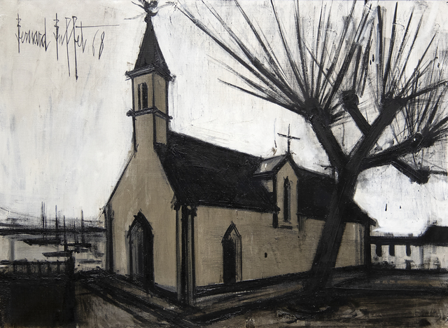 Bernard Buffet, ‘Église de Sainte-Marine’, 1968, Painting, Oil on canvas, Heather James Fine Art