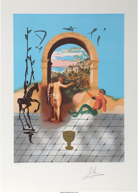 Salvador Dalí, ‘Gateway to the New World from the Dali Discovers America Portfolio’, 1979, Print, Lithograph in colors on Arches paper, Heritage Auctions