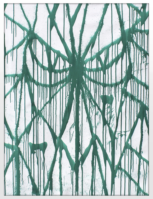 SOLOMOSTRY, ‘Locked in Green’, 2020, Painting, Metal base paint on canvas, KOLLY GALLERY