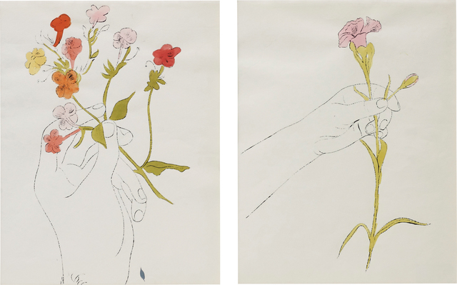 Andy Warhol Hand With Flowers And Carnation Diptychon Ca 1961 Artsy