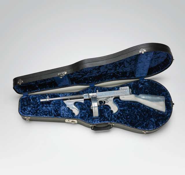 Clive Barker, ‘14th February 1929’, 2000, Mixed Media, Aluminium replica Tommy gun, contained in a blue velvet-lined instrument case, Phillips
