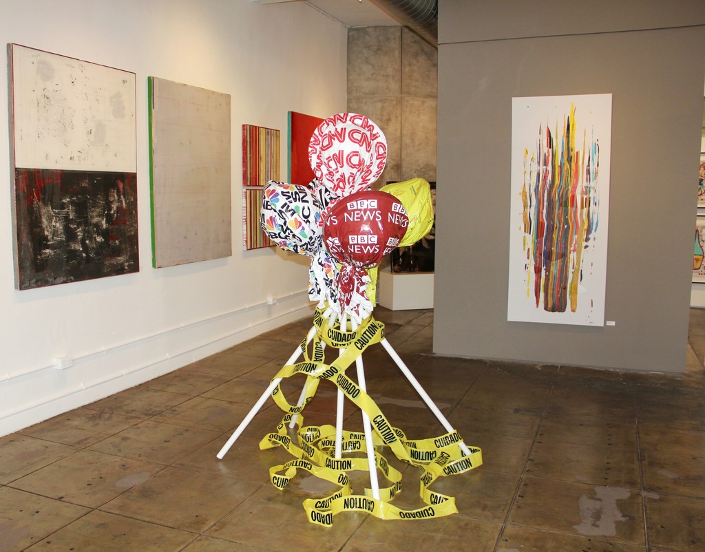 Ron Piller and Raul de la Torre artworks, Michael Habicht sculpture Ron Piller and Raul de la Torre artworks, Michael Habicht sculpture