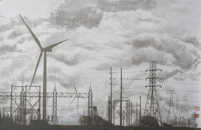 Mark Chen, ‘Rising Moon and Wind Turbines’, 2015, Foto Relevance