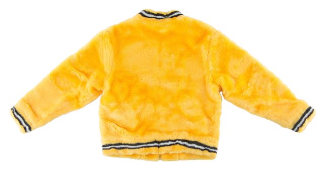 supreme faux fur varsity jacket black