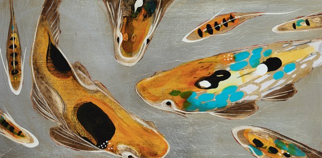 Joseph Bradley, ‘Koi on Silver 8’, 2020, Painting, Mixed Media, Shain Gallery