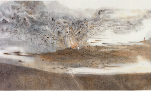 Lin Yusi, ‘Burning my home and vagabond’, 2017, Painting, Ink on sild paper mounted on canvas, Galerie Loft