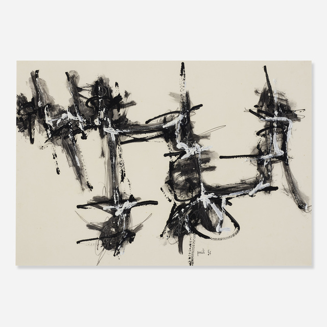 Achille Perilli, ‘Untitled’, 1957, Drawing, Collage or other Work on Paper, Ink, tempera and pencil on paper, Rago/Wright