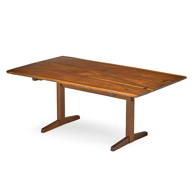 George Nakashima, ‘Trestle dining table with three-plank top, New Hope, PA’, 1974, Rago