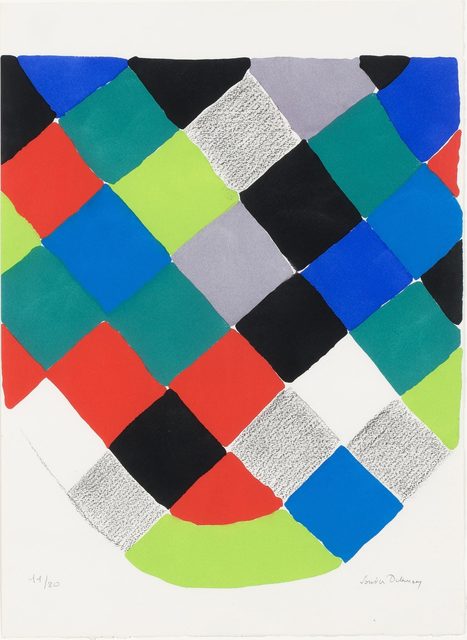 Sonia Delaunay, ‘COMPOSITION’, 1973, Print, Color pochoir on Veritable Papier D'Arches Torchon paper, Doyle