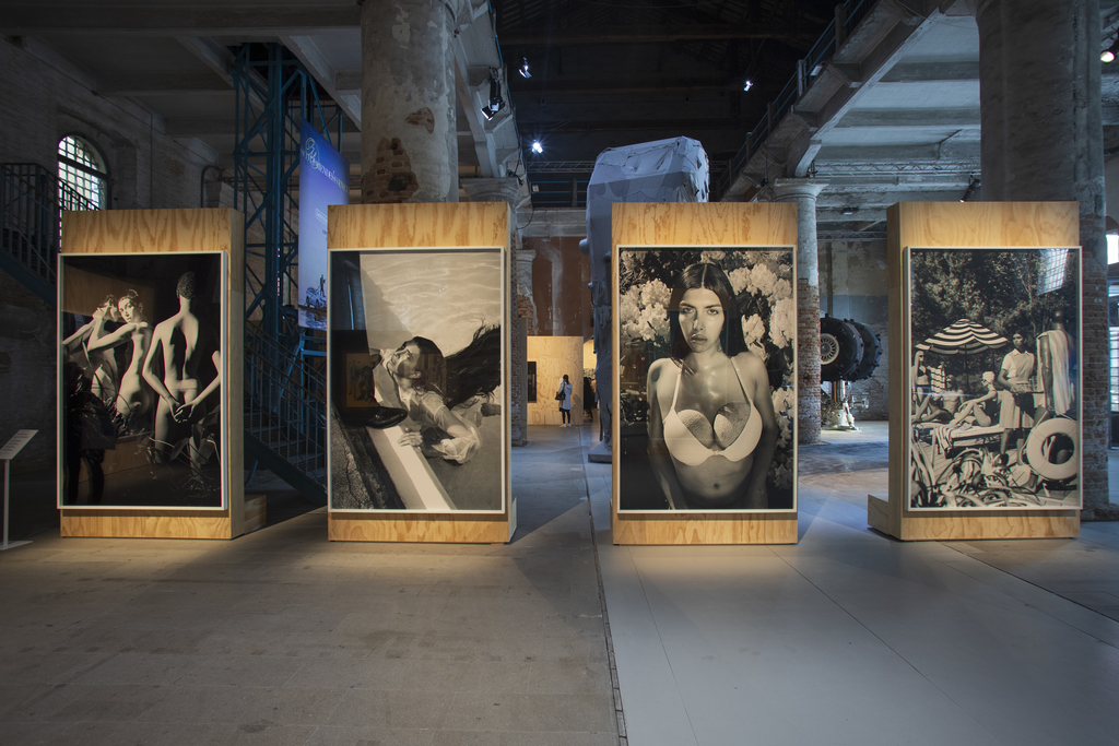 Installation view of Martine Gutierrez, Body En Thrall from Indigenous Woman, 2018, at the 58th International Art Exhibition - La Biennale di Venezia, May You Live In Interesting Times. Photo by Italo Rondinella. Courtesy of La Biennale di Venezia. Installation view of Martine Gutierrez, Body En Thrall from Indigenous Woman, 2018, at the 58th International Art Exhibition - La Biennale di Venezia, May You Live In Interesting Times. Photo by Italo Rondinella. Courtesy of La Biennale di Venezia.