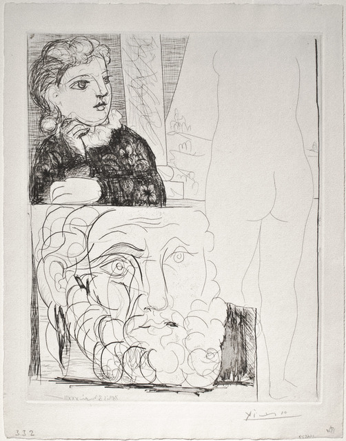Pablo Picasso, ‘Femme accoudée Sculpture de dos et Tête barbue’, 1933, R. S. Johnson Fine Art