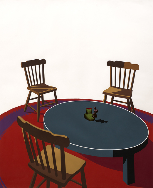 Ken Price, ‘Chairs, Table, Rug, Cup (Interior Series)’, 1971, Print, 14-color screen print, Aaron Payne Fine Art