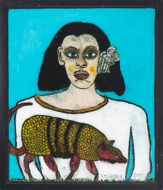 Gregory Grenon, ‘Armadillo’, 2019, Painting, Oil on glass, framed, Friesen Gallery