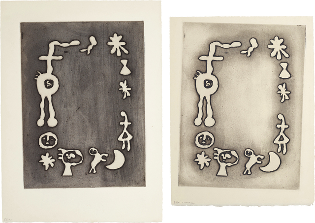 Joan Miró, ‘Ruthven Todd Album, Joan Miró poem: two impressions’, 1947, Phillips