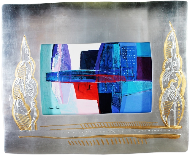 Calman Shemi, ‘Blue Iceberg’, Window, Painting, Window Lacquer Painting, Blue Gallery