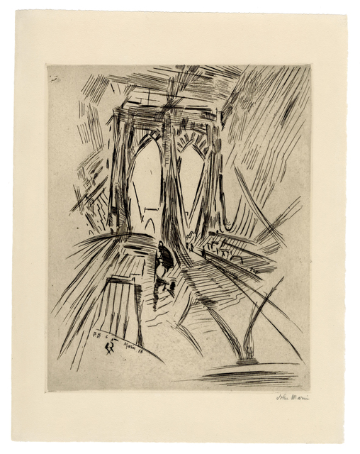 John Marin, ‘Brooklyn Bridge No. 6 (Swaying)’, 1913, Harris Schrank Fine Prints