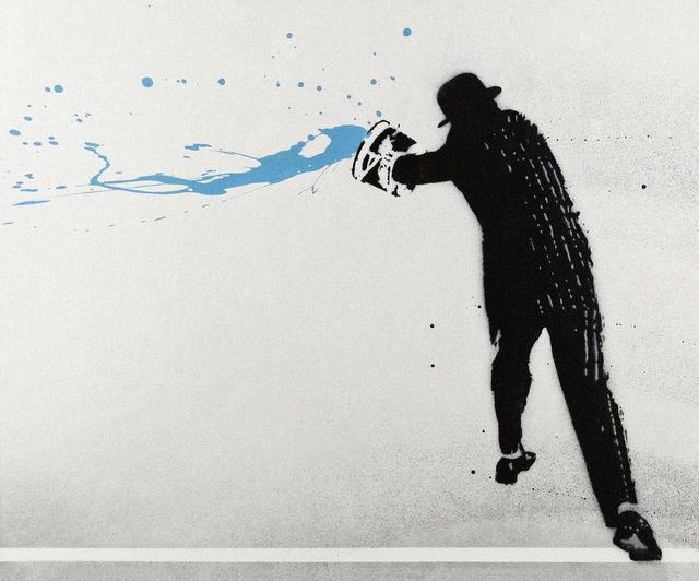 Nick Walker, ‘Paint Chucker (Blue)’, 2008, Painting, Spray paint, stencil and acrylic on canvas, Tate Ward Auctions