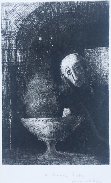Odilon Redon, ‘Et le chercheur était a la recherche infinie’, 1886, Print, Lithograph on chine appliqué., Catherine E. Burns Fine Prints