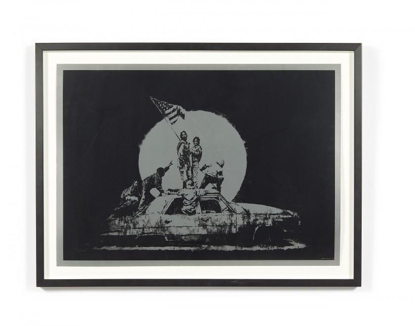 Banksy - Flags (Formica)- silver