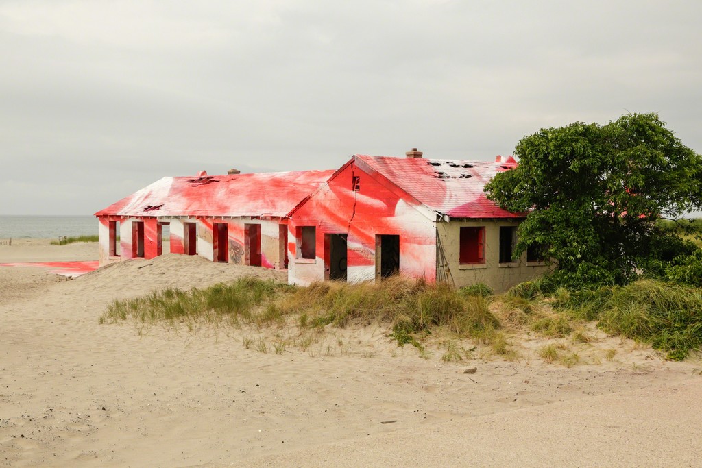 Rockaway! featuring site-specific installation by Katharina Grosse. Image courtesy the artist and MoMA PS1. Photo by Pablo Enriquez. Rockaway! featuring site-specific installation by Katharina Grosse. Image courtesy the artist and MoMA PS1. Photo by Pablo Enriquez.