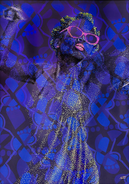 Evans Mbugua, ‘Give me some space now.’, 2020, Painting, Oil on plexiglass and photo paper, Out of Africa Gallery