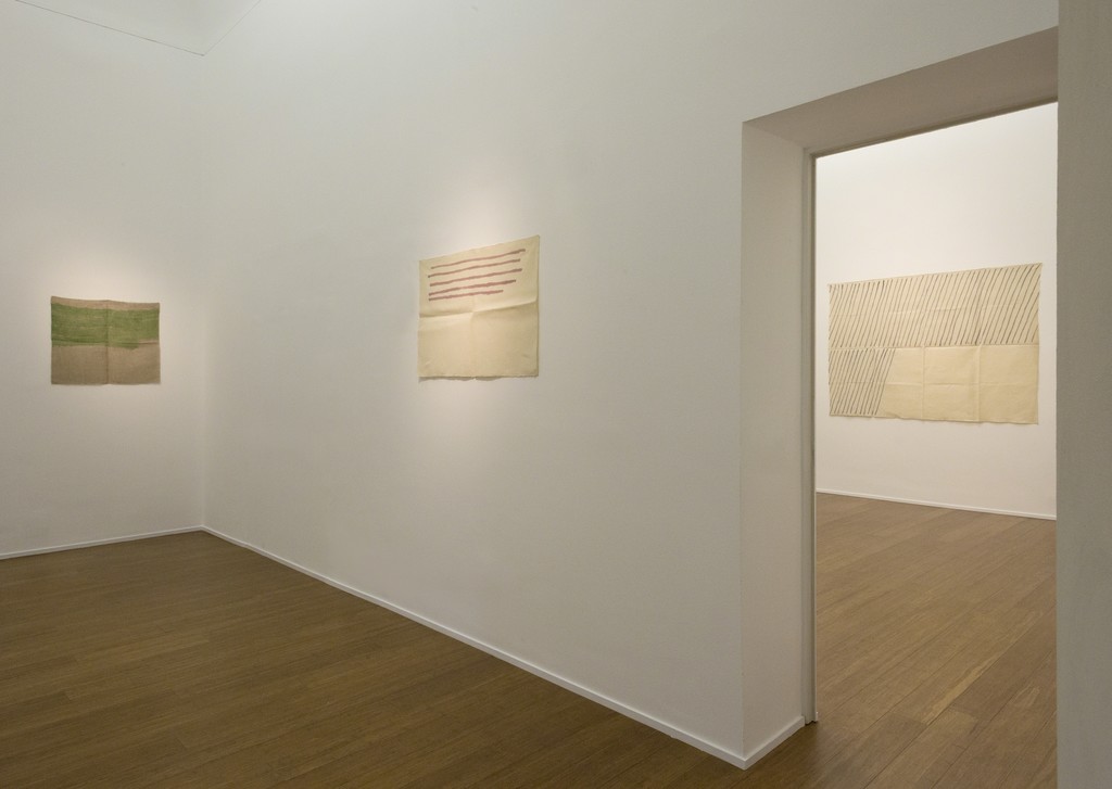 Giorgio Griffa : Esonerare il Mondo , To relieve the world– ABC-ARTE Contemporary art Gallery – 2015
Linee orizzontali 1979, 61 x 91 cm - 24 1/8 x 35 7/8 in, acrylic on cotton
Obliquo 1971, 148 x 190 cm - 58 5/8 x 74 3/4 in, acrylic on cotton
www.abc-arte.com Giorgio Griffa : Esonerare il Mondo , To relieve the world– ABC-ARTE Contemporary art Gallery – 2015
Linee orizzontali 1979, 61 x 91 cm - 24 1/8 x 35 7/8 in, acrylic on cotton
Obliquo 1971, 148 x 190 cm - 58 5/8 x 74 3/4 in, acrylic on cotton
www.abc-arte.com