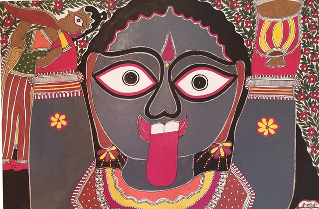 Baua Devi, ‘UNTITLED (DEITY-1)’, 2016, Drawing, Collage or other Work on Paper, NATURAL COLORS ON HANDMADE PAPER, Arushi Arts