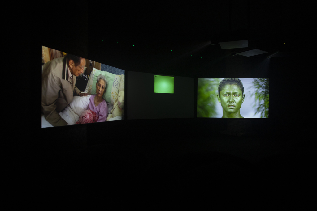 Installation view of Korakrit Arunanondchai with Alex Gvojic, No history in a room filled with people with funny names 5, 2018, at the 58th International Art Exhibition - La Biennale di Venezia, May You Live In Interesting Times. Photo by Italo Rondinella. Courtesy of La Biennale di Venezia. Installation view of Korakrit Arunanondchai with Alex Gvojic, No history in a room filled with people with funny names 5, 2018, at the 58th International Art Exhibition - La Biennale di Venezia, May You Live In Interesting Times. Photo by Italo Rondinella. Courtesy of La Biennale di Venezia.