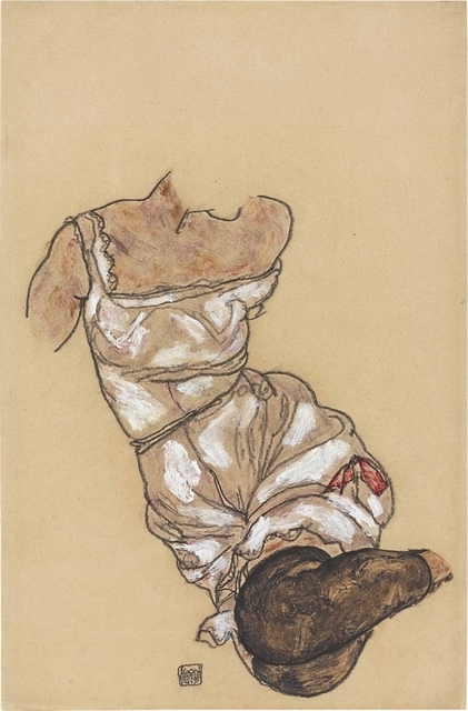 Egon Schiele, ‘Weiblicher Torso in Unterwäsche und schwarzen Strümpfen’, 1917, Christie's