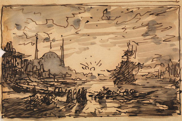 Constantinople, Sunset over the Bosphorus