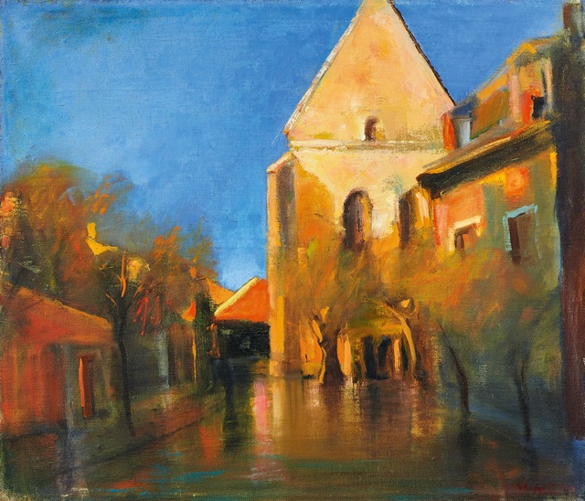 Adrian Ghenie, ‘Untitled (Strada Mihail Kogalniceanu in Cluj)’, 1998, Painting, Oil on canvas, Omer Tiroche Gallery