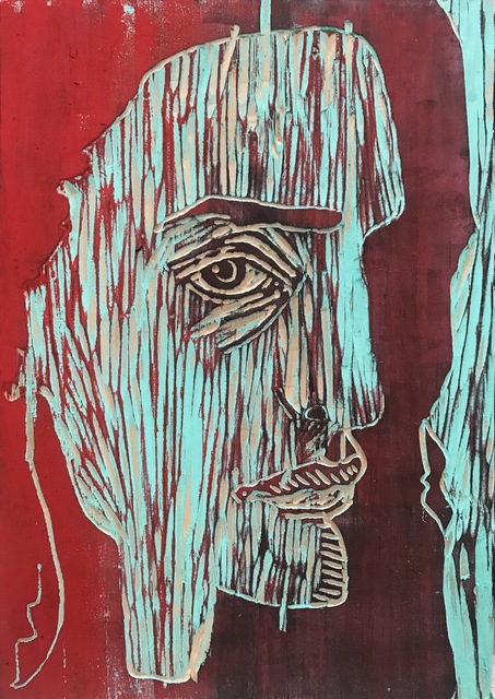 Katya Zvereva, ‘Shirley ’, 2019, Painting, Ink, acrylic on wood carving, The Untitled Space